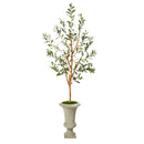 57" Olive Artificial Tree in Sand Colored Urn - BlueJay Avenue