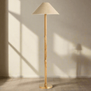 Broadway Teak Wood and Brass Floor Lamp - BlueJay Avenue