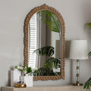 Caitlin Wood Antique Gold Arch Mirror with Carved Leaf Border - BlueJay Avenue