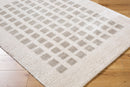 Fossay Light Grey Washable Checkered Shag Rug - BlueJay Avenue