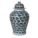 Indigo Blue Fish Scale Temple Jar - BlueJay Avenue