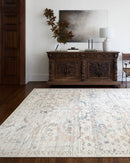 Marlene Cream & Blue Traditional Area Rug - BlueJay Avenue