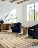 Martle Avenue Taupe Modern Checkered Area Rug - BlueJay Avenue