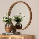 Tazara Japandi Wooden Natural Round Wall Mirror - BlueJay Avenue