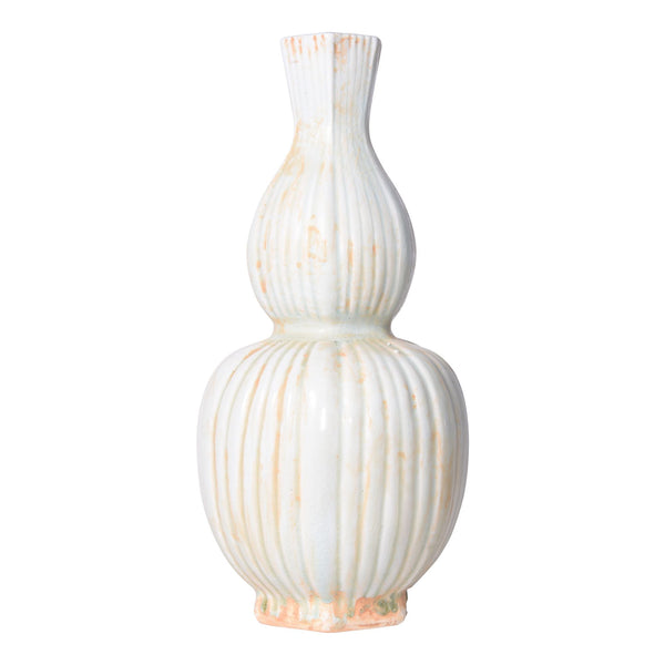 Celadon Fluted Hexagonal Gourd Vase - BlueJay Avenue
