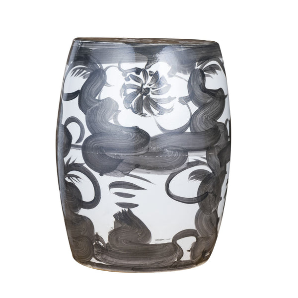 Charcoal Accent Stool Twisted Flower - BlueJay Avenue