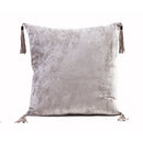 Charleston Velvet Throw Pillow With Hide Tassel - BlueJay Avenue
