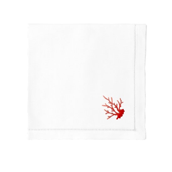 Coral Branch Red Napkins, Set of 4 - BlueJay Avenue