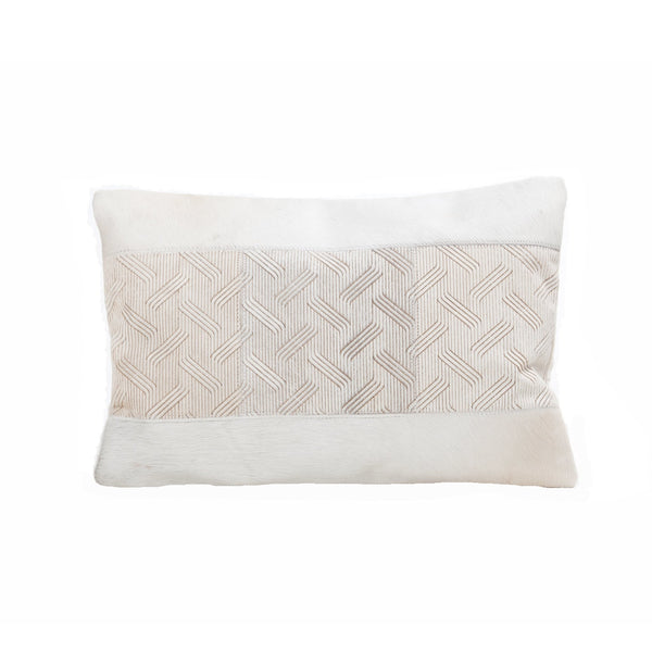 Tracery Hair-On-Hide Lumbar Pillows,12" x 20" - BlueJay Avenue