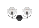 Langford 2-Light Clear Glass Bathroom Vanity Light, 17 inch - BlueJay Avenue