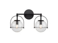 Langford 2-Light Clear Glass Bathroom Vanity Light, 17 inch - BlueJay Avenue
