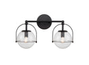 Langford 2-Light Clear Glass Bathroom Vanity Light, 17 inch - BlueJay Avenue