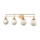 Beverly Hills 4-Light Satin Brass Bathroom Vanity Light - BlueJay Avenue