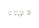 East Point 4-Light Clear Glass Bathroom Vanity Light, Polished Nickel - BlueJay Avenue