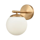 Hollywood Blvd Satin Brass Opal Glass Globe Wall Sconce - BlueJay Avenue