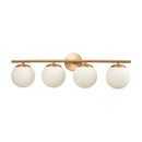 Hollywood Blvd Satin Brass Globe Bathroom Vanity Light, 4-Lt  - BlueJay Avenue