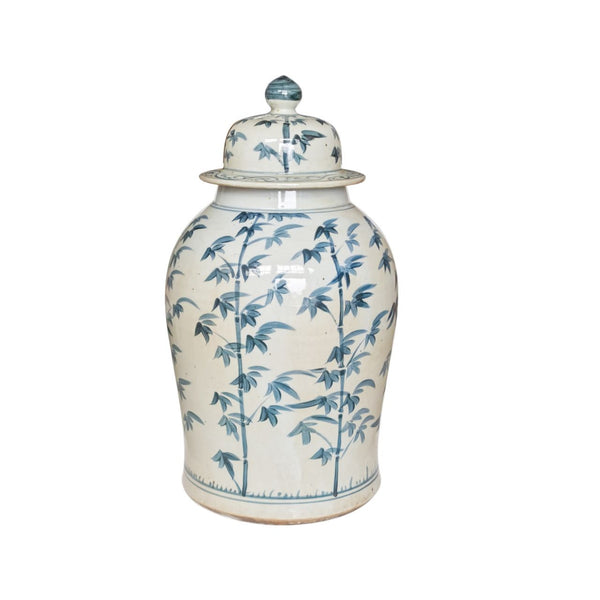 Barclay Butera Couture Graceful Bamboo Blue & White Ginger Jar