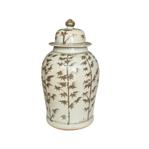 Barclay Butera Couture Graceful Bamboo Brown Ginger Jar