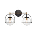 Langford 2-Light Clear Glass Bathroom Vanity Light, 17 inch - BlueJay Avenue