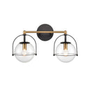 Langford 2-Light Clear Glass Bathroom Vanity Light, 17 inch - BlueJay Avenue