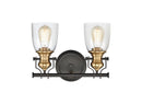 Chadwick Oil-Rubbed Bronze Seeded Glass Bathroom Vanity Light, 2-Lt - BlueJay Avenue