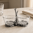 Vagabond House Lodge Style Fallen Antler Double Dip Serving Bowl