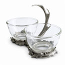 Vagabond House Lodge Style Fallen Antler Double Dip Serving Bowl