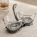 Vagabond House Lodge Style Fallen Antler Double Dip Serving Bowl