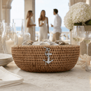 Vagabond House Anchor Rattan Serving Bowl with Glass Insert