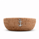 Vagabond House Anchor Rattan Serving Bowl with Glass Insert