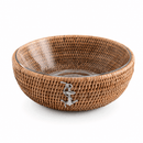 Vagabond House Anchor Rattan Serving Bowl with Glass Insert
