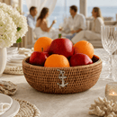 Vagabond House Anchor Rattan Serving Bowl with Glass Insert