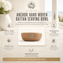 Vagabond House Anchor Rattan Serving Bowl with Glass Insert