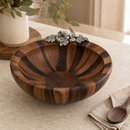 Vagabond House Harvest Large Acacia Wood Salad Serving Bowl