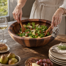 Vagabond House Harvest Large Acacia Wood Salad Serving Bowl
