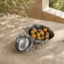 Vagabond House Olive Grove Double Stainless Steel Serving Bowl