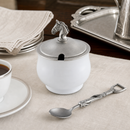 Vagabond House Equestrian Porcelain Sugar Bowl with Lid & Spoon