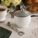 Vagabond House Equestrian Porcelain Sugar Bowl with Lid & Spoon