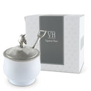 Vagabond House Equestrian Porcelain Sugar Bowl with Lid & Spoon