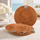 Orchid Hand Woven Rattan Round Placemats, Set of 4