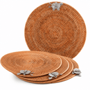 Orchid Hand Woven Rattan Round Placemats, Set of 4