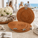 Orchid Hand Woven Rattan Round Placemats, Set of 4