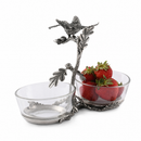 Vagabond House Song Bird Double Glass Serving & Condiment Bowl