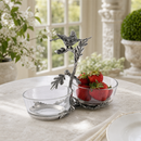 Vagabond House Song Bird Double Glass Serving & Condiment Bowl