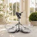 Vagabond House Song Bird Double Glass Serving & Condiment Bowl