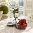 Vagabond House Song Bird Double Glass Serving & Condiment Bowl