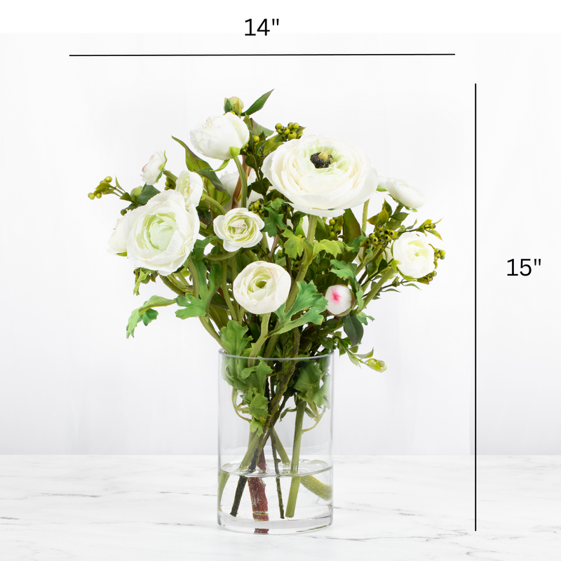 Real Touch Ranunculus Artificial Flower - 15" - BlueJay Avenue