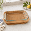 Hand Woven Rattan Rectangular 3 Qt Casserole Holder