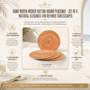Hand Woven Rattan Round Placemat - Set of 4