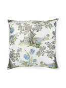 Scalamandré Avignon Brocade Decorative Throw Pillow, Porcelain on White - BlueJay Avenue